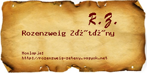 Rozenzweig Zétény névjegykártya